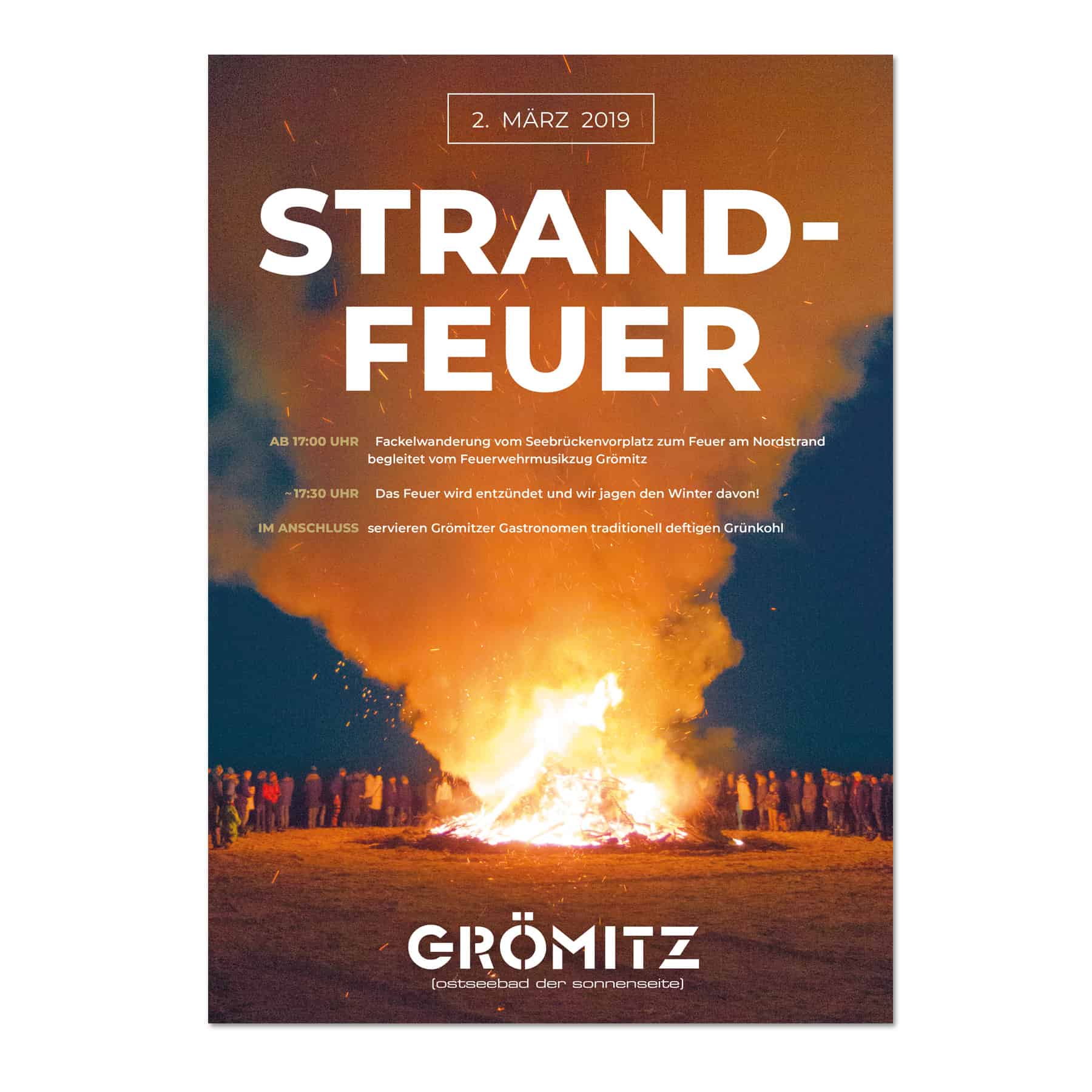 La Deutsche Vita - Drucksachen Plakat Strandfeuer Grömitz